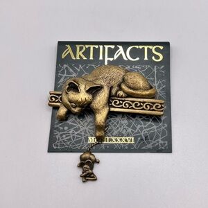 New Vintage JJ Cat and Mouse Brooch